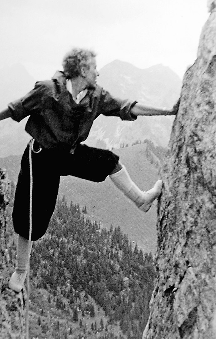 Betty Favre verschrieb sich den Erstbegehungen. Foto: Wikimedia Commons/AS Verlag, Zürich. Dichter am Berg