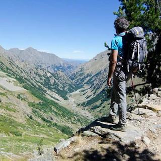 Rückblick vom Muraion-Pass auf den Aufstiegsweg vom Vallone Moncolomb. Foto: Joachim Chwaszcza