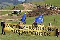 Protest - Naturschutzorganisationen protestierten gegen den Ausbau des Sudelfelds (Foto: Mountain Wilderness Deutschland)