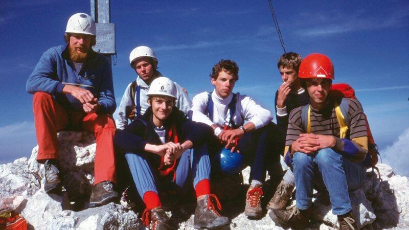 Kletterkurs am Gimpelgipfel zur Zeit des Hauses Sonnenhalde 1984, Foto: Archiv Wolfgang Mayr