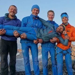 Auf dem Gipfel des "Willen's Peak". v.l.n.r. Louis Jacques, Johannes Konrad, Mathias Ulrich, Pierre Bétrisey, Denis Burdet, Foto: SAC-CAS