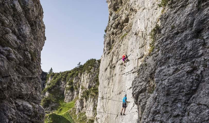 Klamml-Klettersteig - Auf Draht: Der neue Klamml-Klettersteig verspricht eine moderne Spaß-Zugabe, Foto:&nbsp;Peter von Felbert