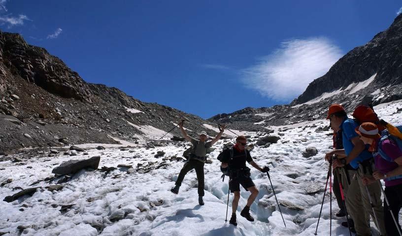 Glatscher da Lavaz - Eisgenuss: Der Glatscher da Lavaz bietet bei guten Verhältnissen alpines, aber harmloses Ambiente.