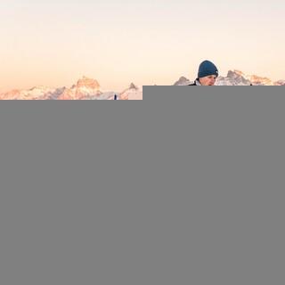 David Sambale (DAV Allgäu-Kempten) beim Foto-Finish des Vertical Rennens in Morgins (SUI) - Foto: ISMF/ SkiMoStats