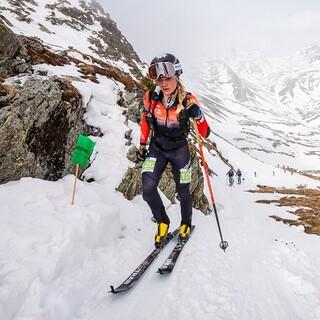 Tatjana Paller (DAV Bad Tölz) im Aufstieg beim Individual der Marmotta Trophy  - Foto: SkiMoStats