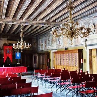 Im altehrwürdigen Rathaussaal von Feltre ging Carlo Goldoni seiner Arbeit als Sektretär nach. Foto: Joachim Chwaszcza