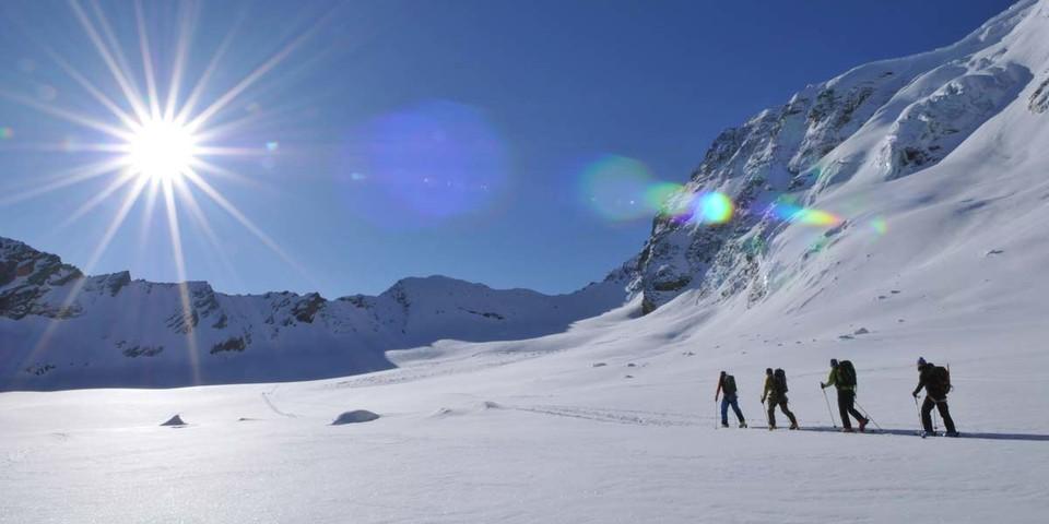 Der Gletscher, die Sonne und ich: meditative Momente auf der letzten Etappe, Foto: Stefan Herke