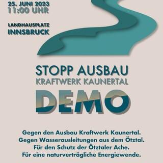 Demo gegen geplanten Ausbau des Wasserkraftwerks im Kaunertal. Quelle: WET