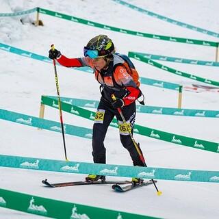 Anna-Maria Michel (DAV Berchtesgaden) in einem der Diamanten des heutigen Sprint Weltweltcups - Foto: SkiMoStats