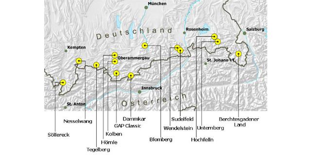 Bayerische Skigebiete mit Regelungen für Pistentouren.