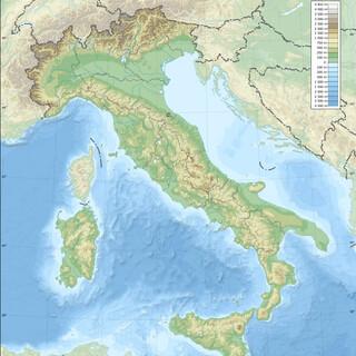Der Apennin zieht sich vom Nordwesten bis in den Süden Italiens. Karte: Eric Gaba (Sting - fr:Sting) 