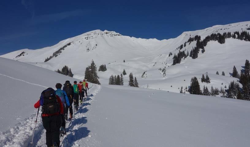 Aufstieg zum Klippern - Gemütlichkeit prägt viele Skitouren im Bregenzerwald, wie etwa die zum Klippern.