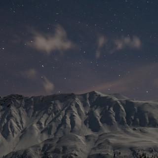 Sternenhimmel über dem Piz Turettas - Blick von Lü, Val Müstair