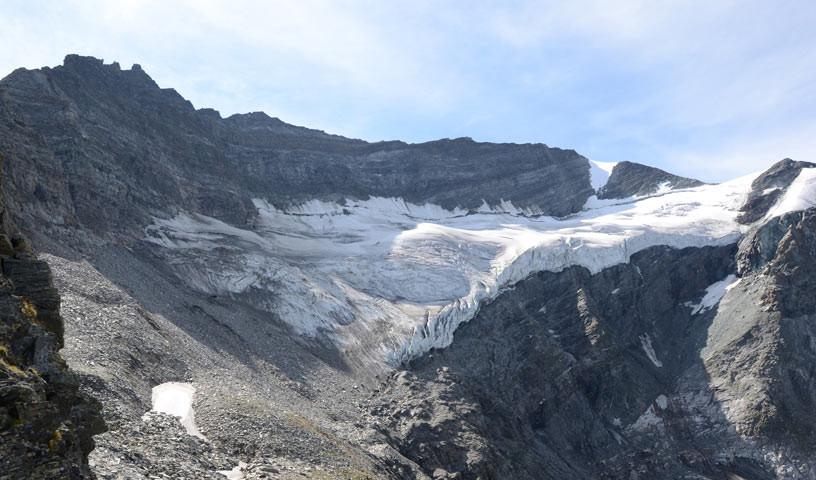 Gletscherpanorama - Ganz rechts erinnert ein kleines Firnfeld an die Nordwand der Hohen Riffl.