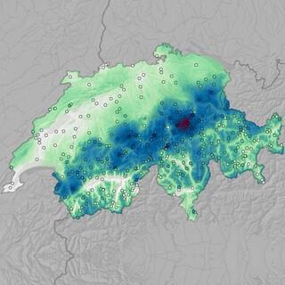 Neuschnee-Karte der Schweiz, Quelle: WSL